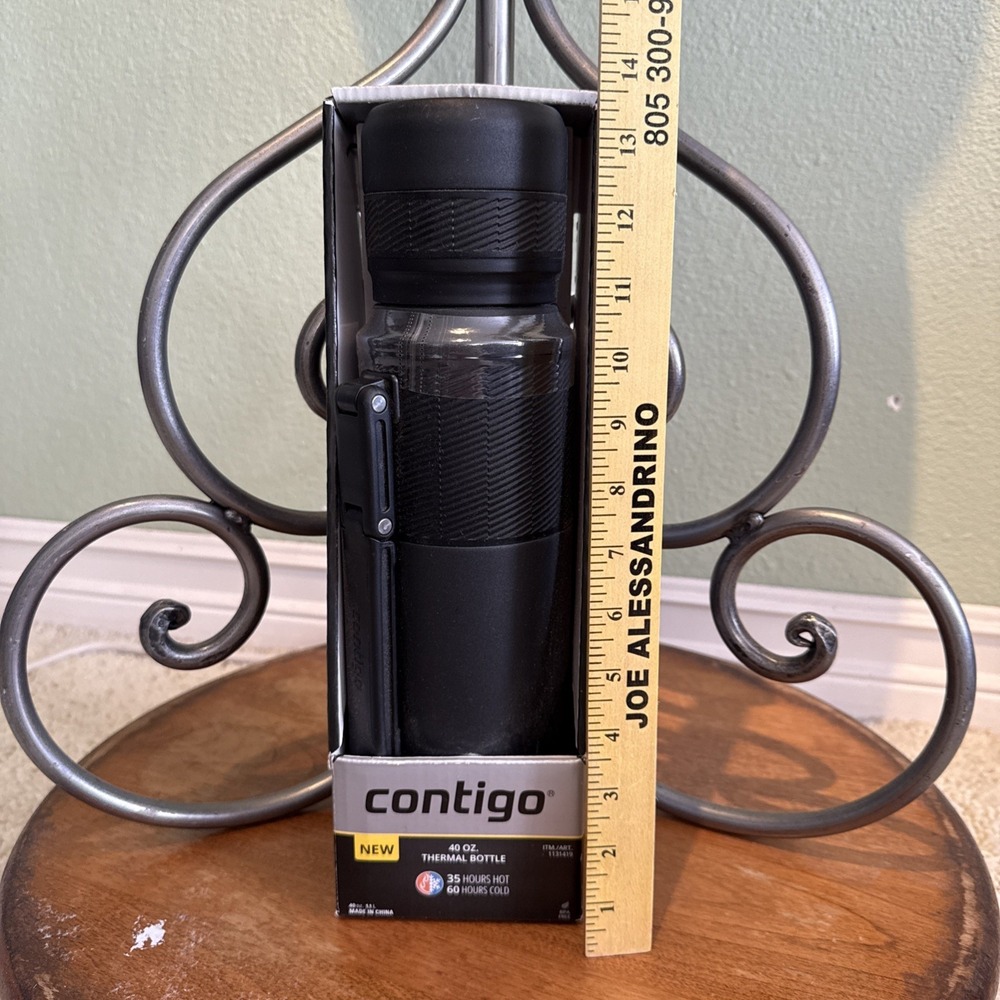 Contigo Thermal Bottle Thermalock, Vacuum Insulated Travel 40.6 Ounces, Black